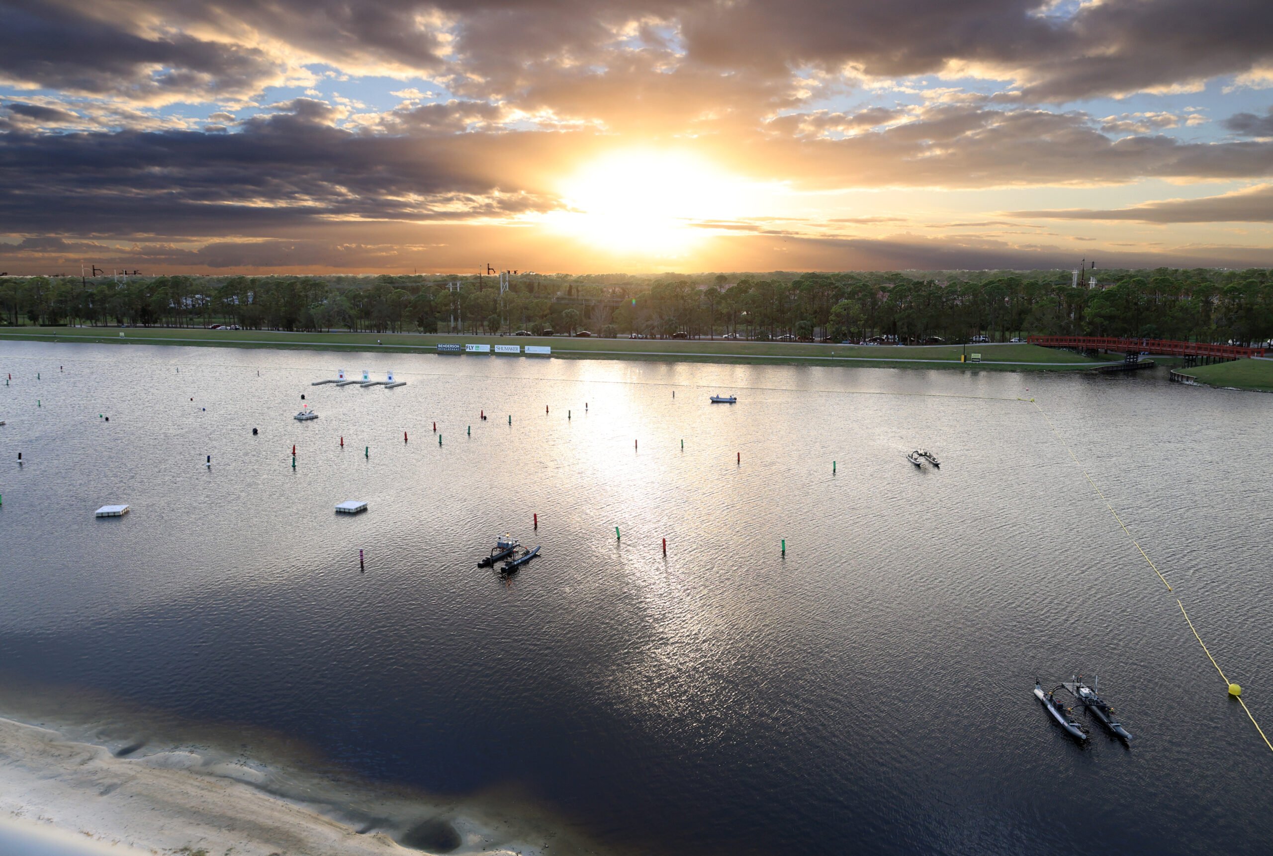 sunset over competition course