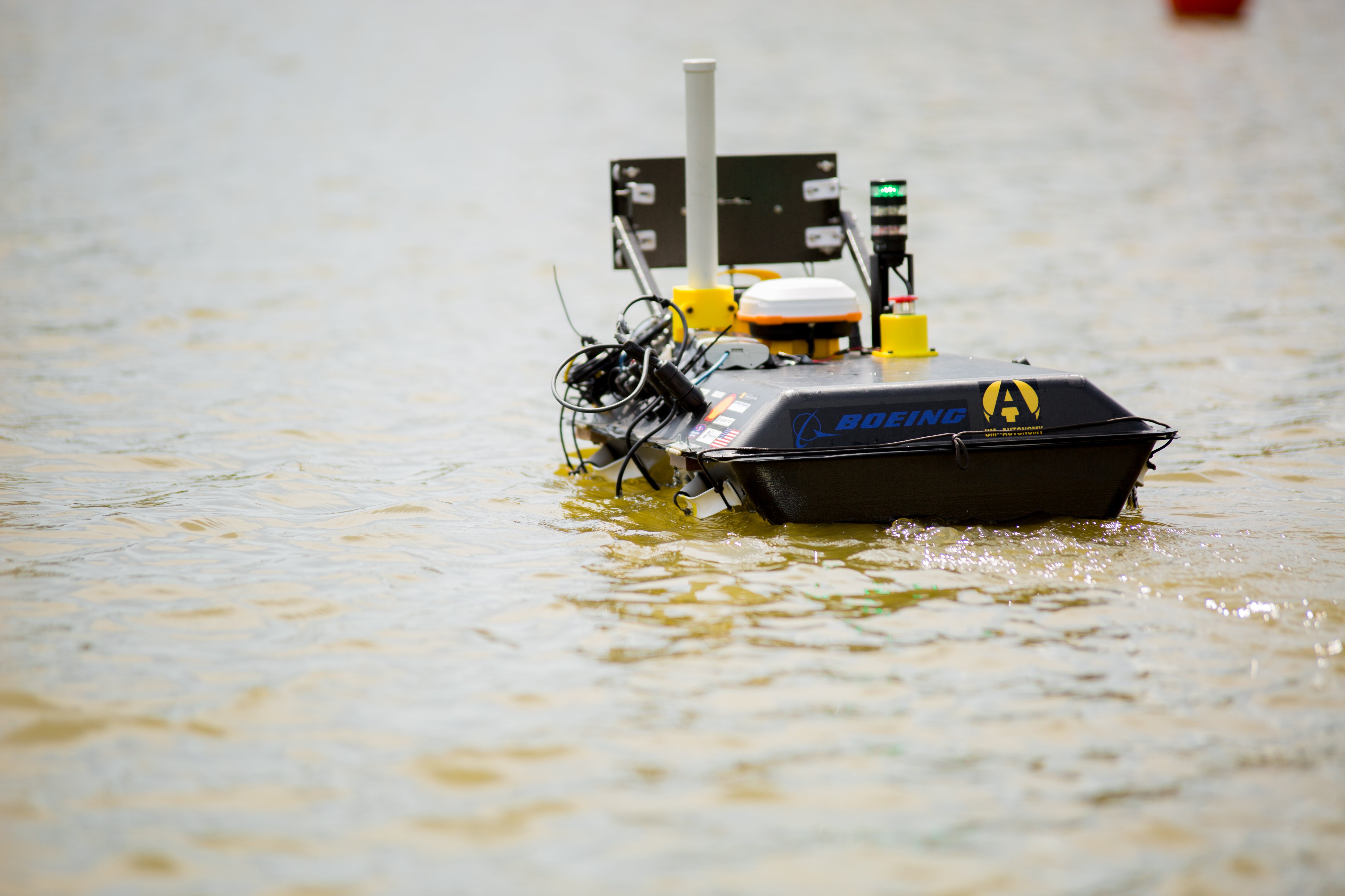 autonomous robotic boat in water